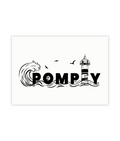Pompey Wall Print B&W Unframed