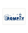 Pompey Wall Print Blue Unframed